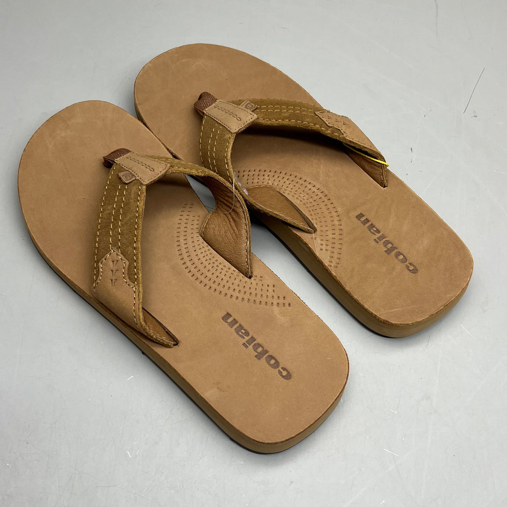 COBIAN Lazo Premium Leather Sandals Men's Sz 10 EU 43 Tan LZO-24-230-10