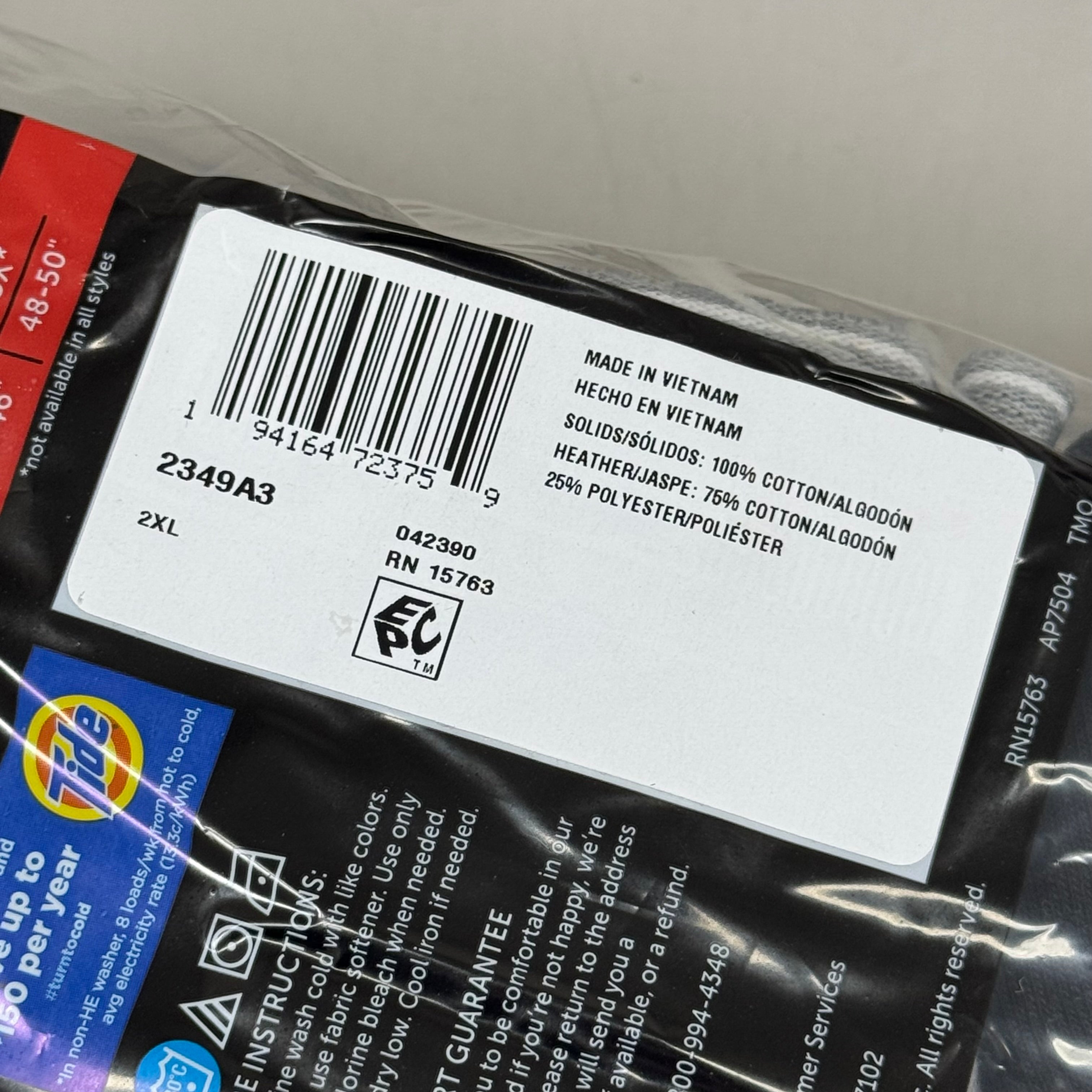 HANES (3 PACK!) Men's Cool Comfort Boxer Briefs Sz 2XL 44-46" Black/Grey 2349A3