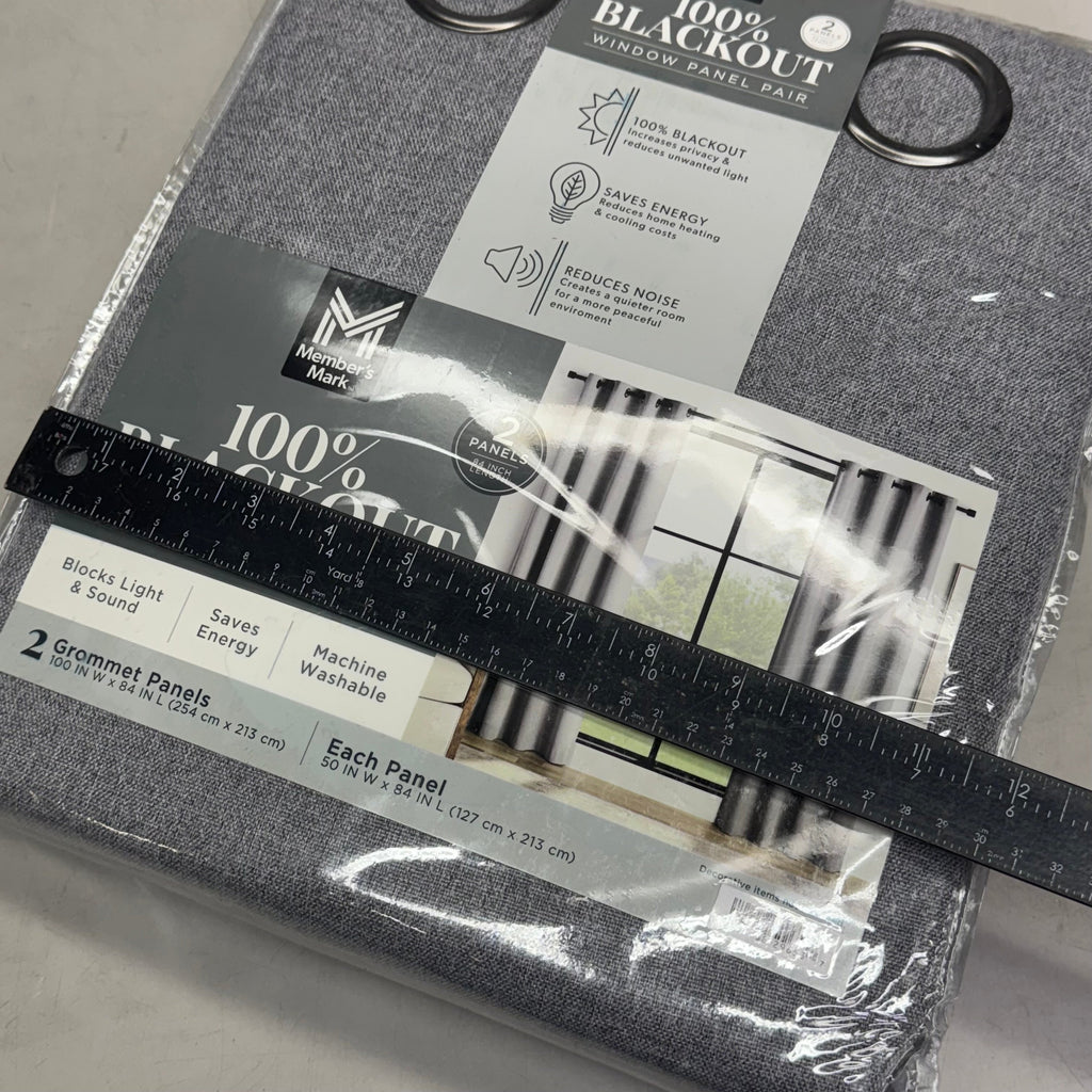 MEMBER'S MARK Window Panel Pair 100" W x 84" L, Dark Grey