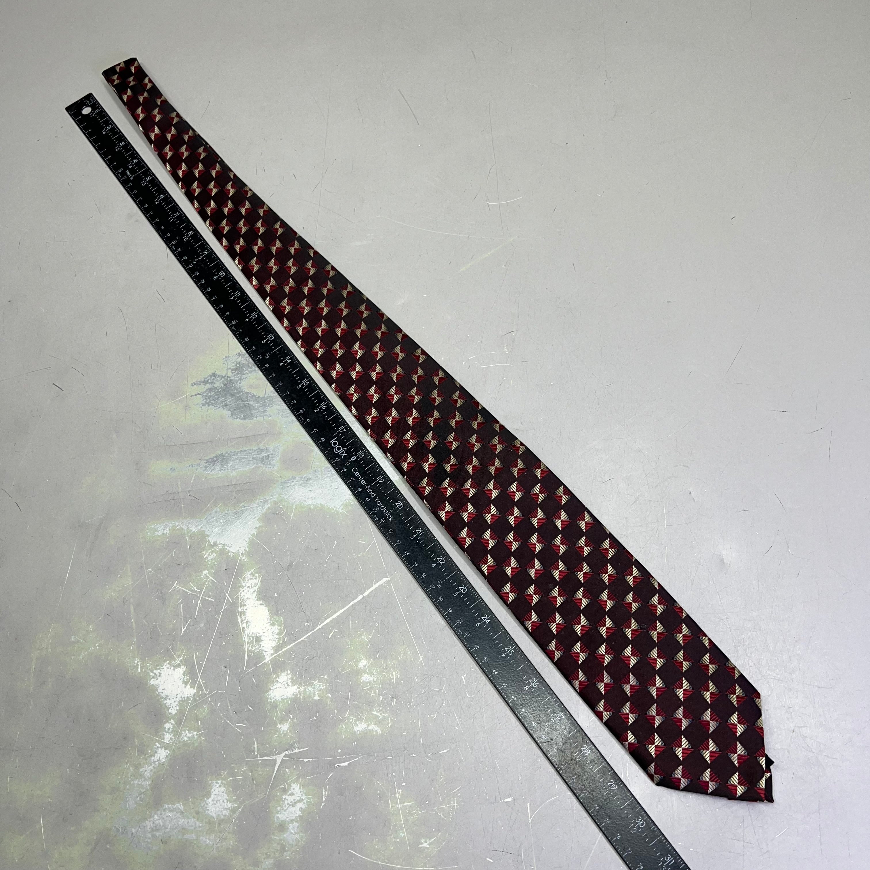 ALEXANDER JULIAN COLOURS Square Pattern Made Tie 64" Maroon/Red/Yellow