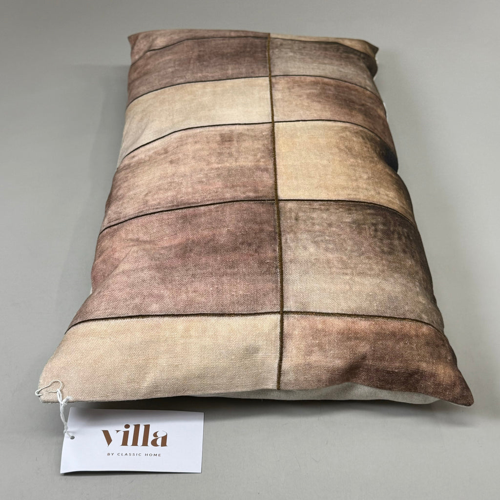 VILLA (Set of 2) MP Maude Penny Brown Multi Throw Pillow 14"x26"