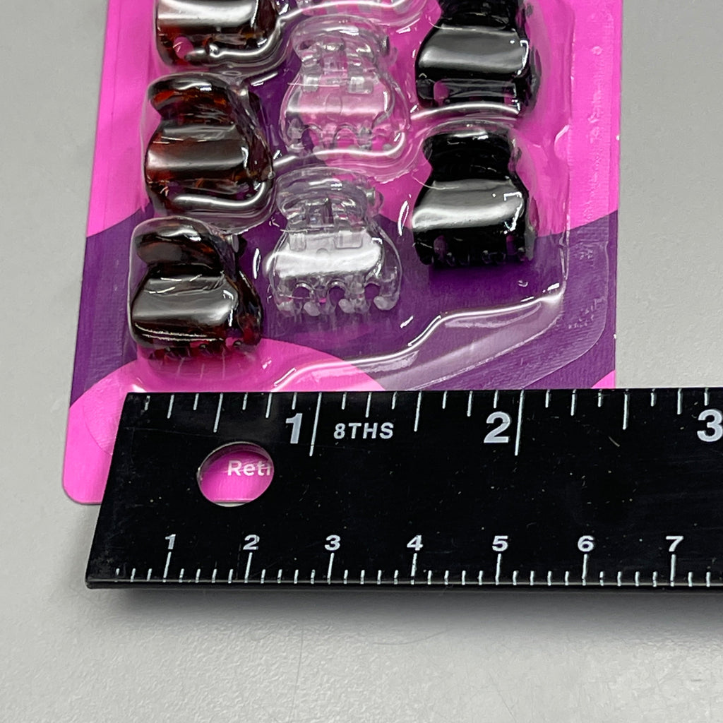 GOODY Mini Claw Hair Clips 15 CT Black/Brown/Clear 3000136 (New)