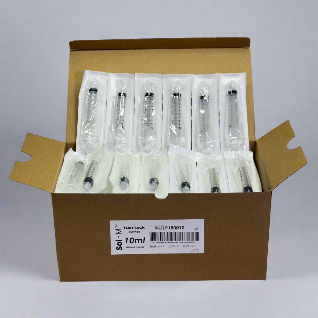 SOL-M (100 Pcs) Syringe 10ml, Clear P180010