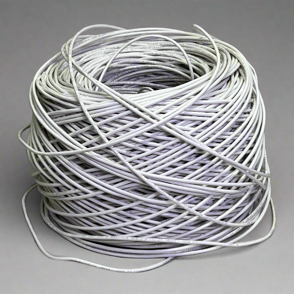 HUBBELL UTP Cable 23 AWG 4 Pair CMP Plenum 1000 ft, White HC6RPEW