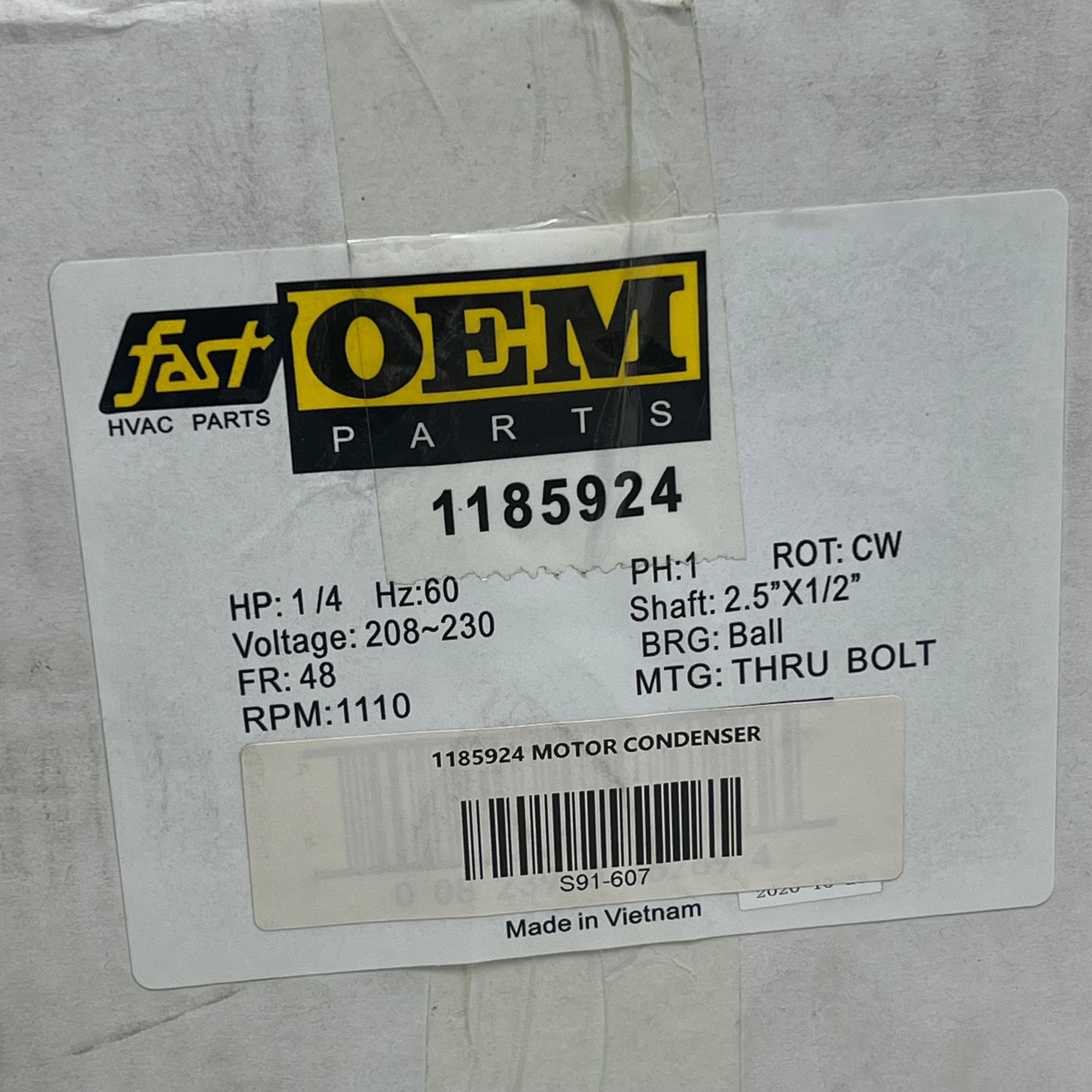 Broad-Ocean Motor Condenser For ICP HVAC Equipment 2.5"x1/2" Black/Silver 1185924