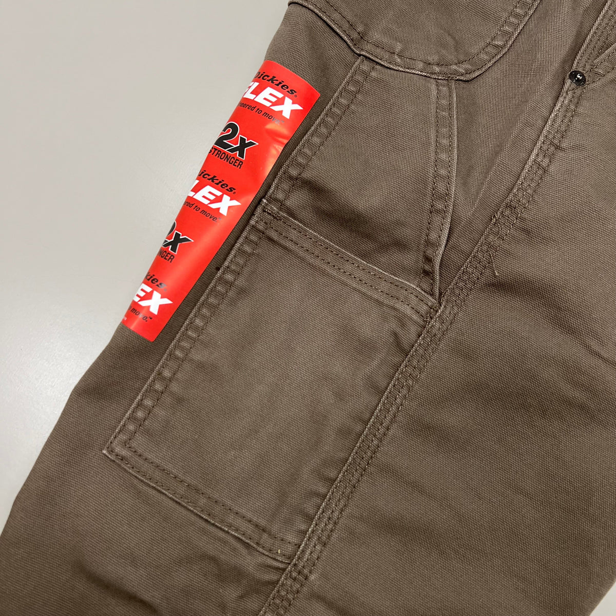 DICKIES Flex Regular Fit Double Knee Pant Men's Sz 40X32 Stonewashed Mushroom