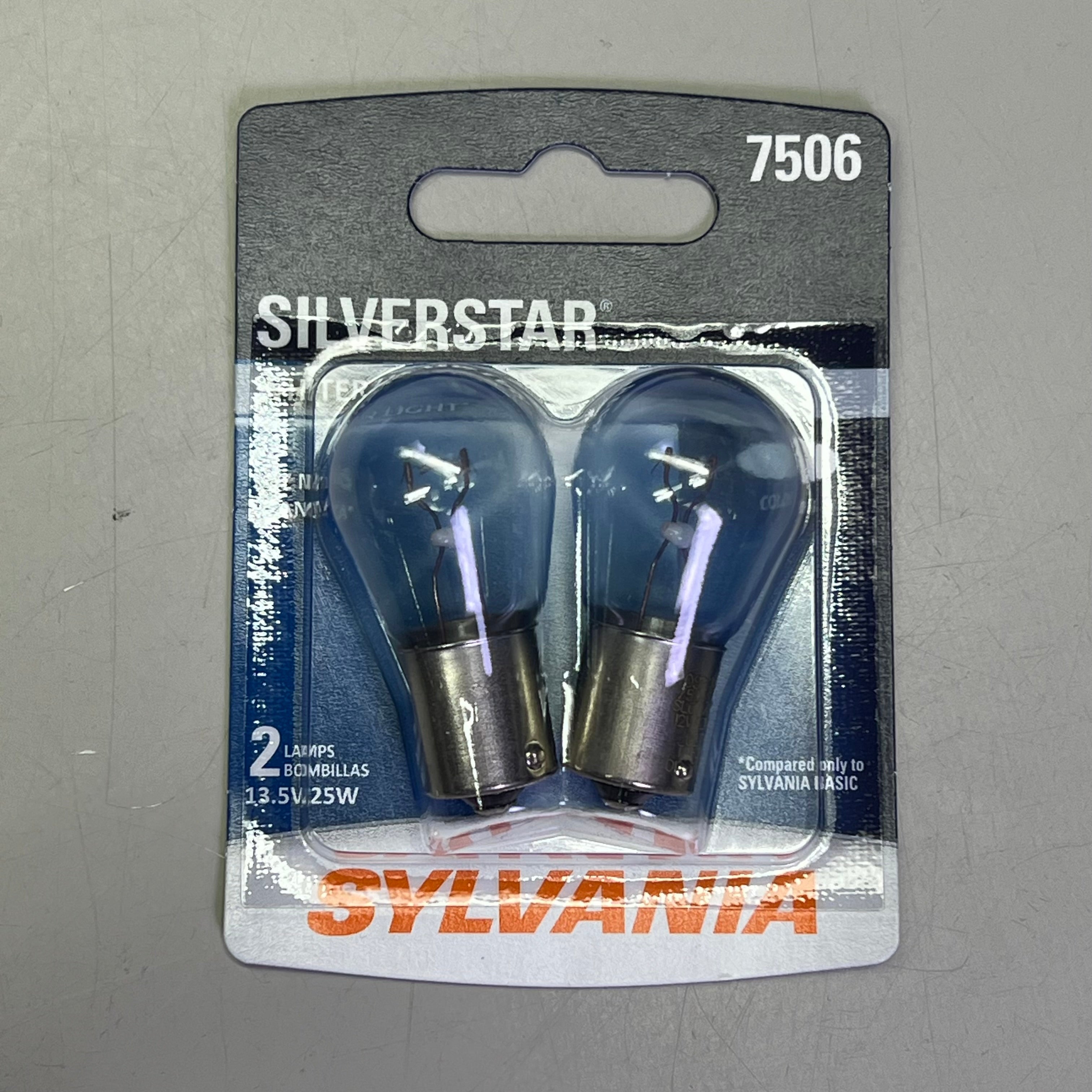 SYLVANIA (2 PACK) Silverstar Mini Bulb Whiter Light 2 Bulbs 7506ST.BP2