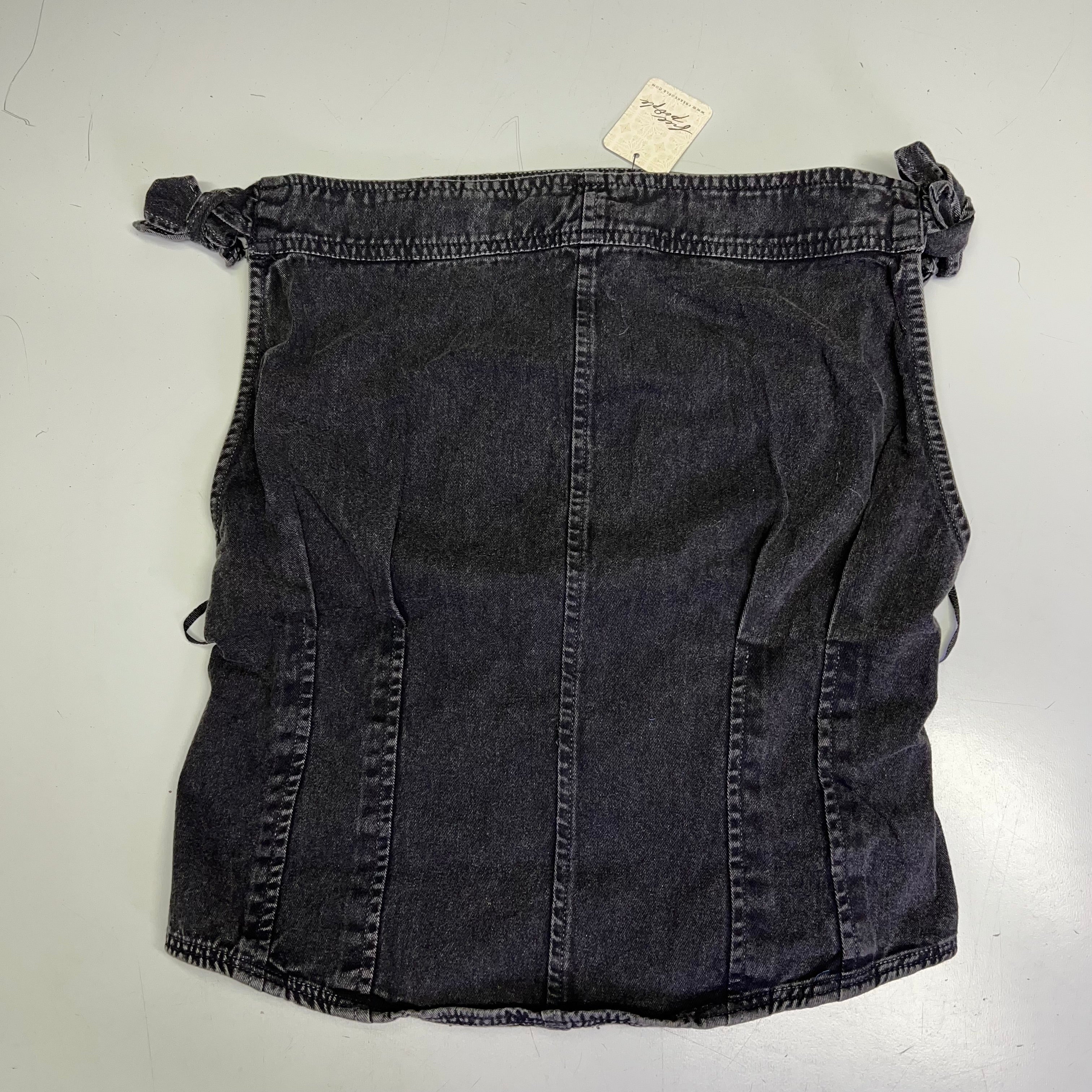 FREE PEOPLE 100% Cotton Louie Indigo Top Women's Sz XS Black 98546724