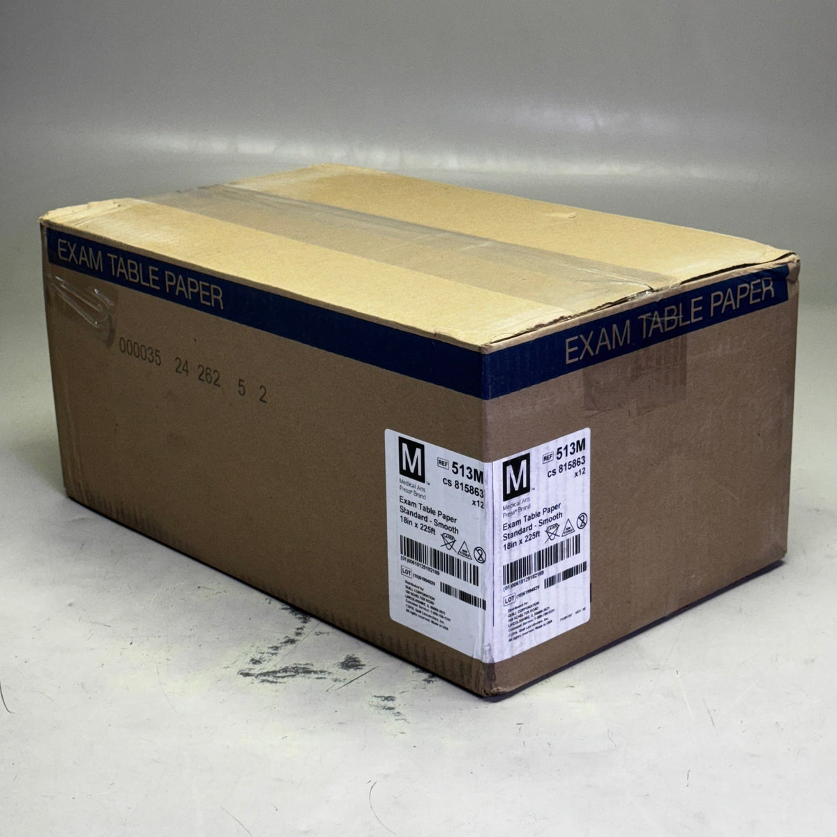 MEDICAL ARTS PRESS (12 PACK) Exam Table Paper Standard Smooth 18" x 225" White 513M