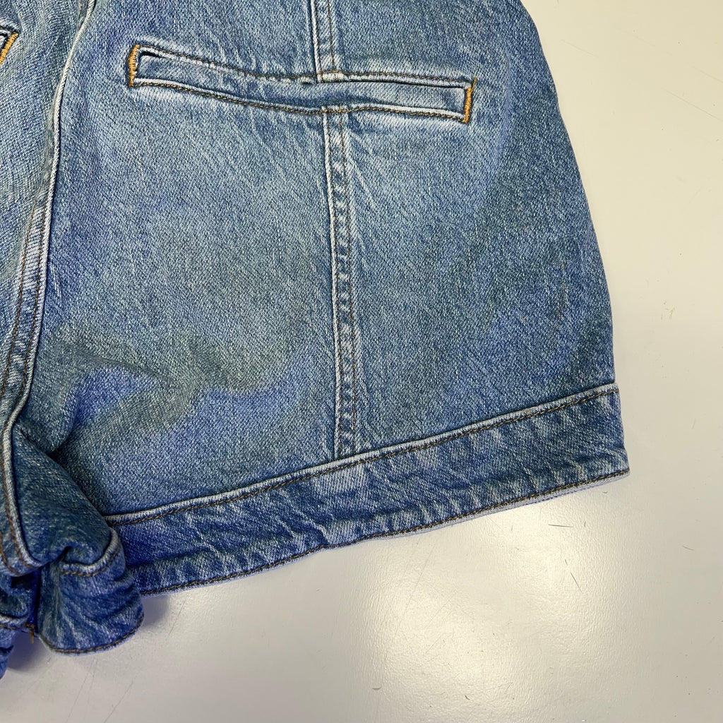 FREE PEOPLE CRVY Mona High-Rise Shorts  Women's Sz 29 Power Trip Blue 931600