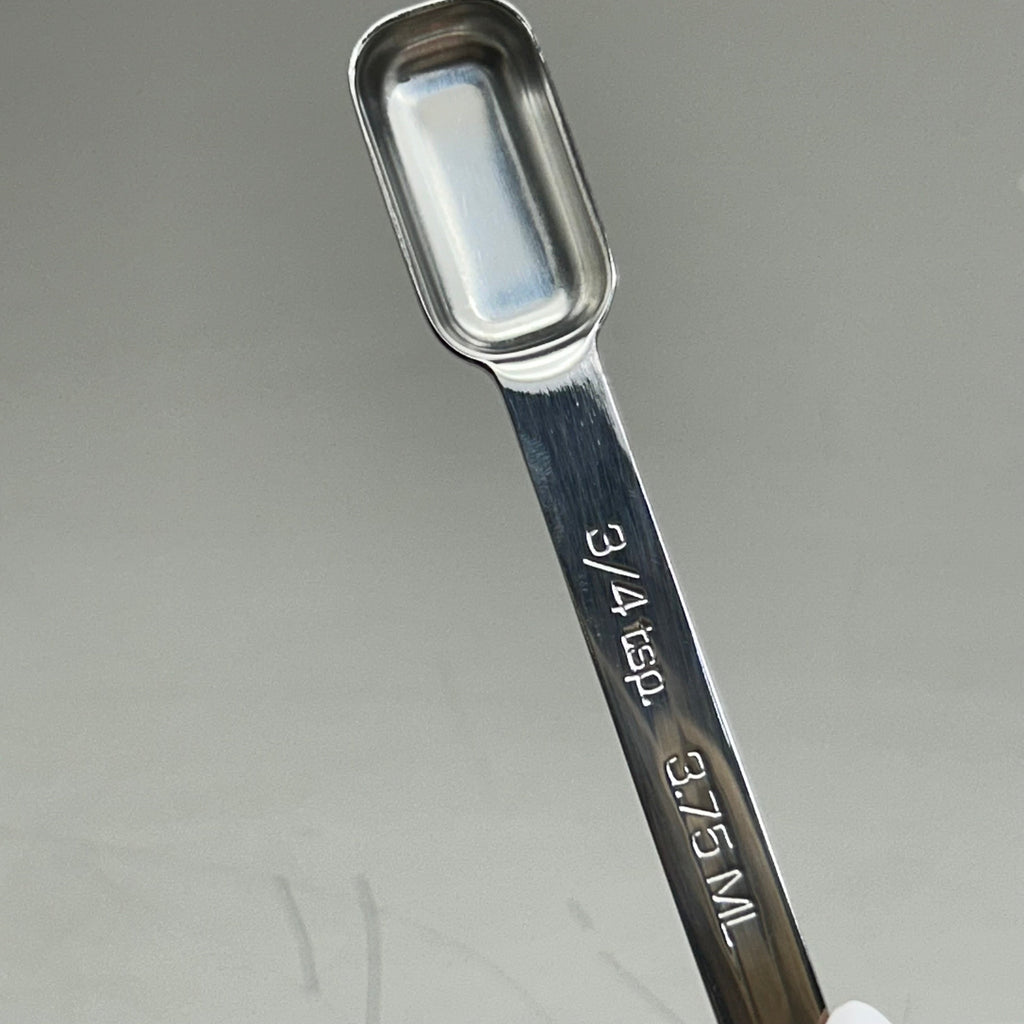 RSVP (6 Spoons) Endurance Stainless Steel Measuring Spice Spoon Set 1/8tsp,1/4tsp,1/2tsp,3/4tsp,1tsp, 1tbs