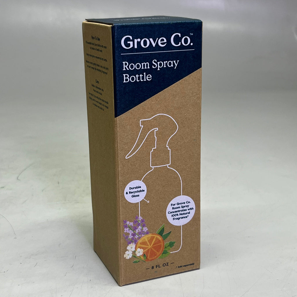 GROVE CO (4 PACK) Reusable Room Spray Bottle 8 fl oz, Clear Glass GR-324-9852