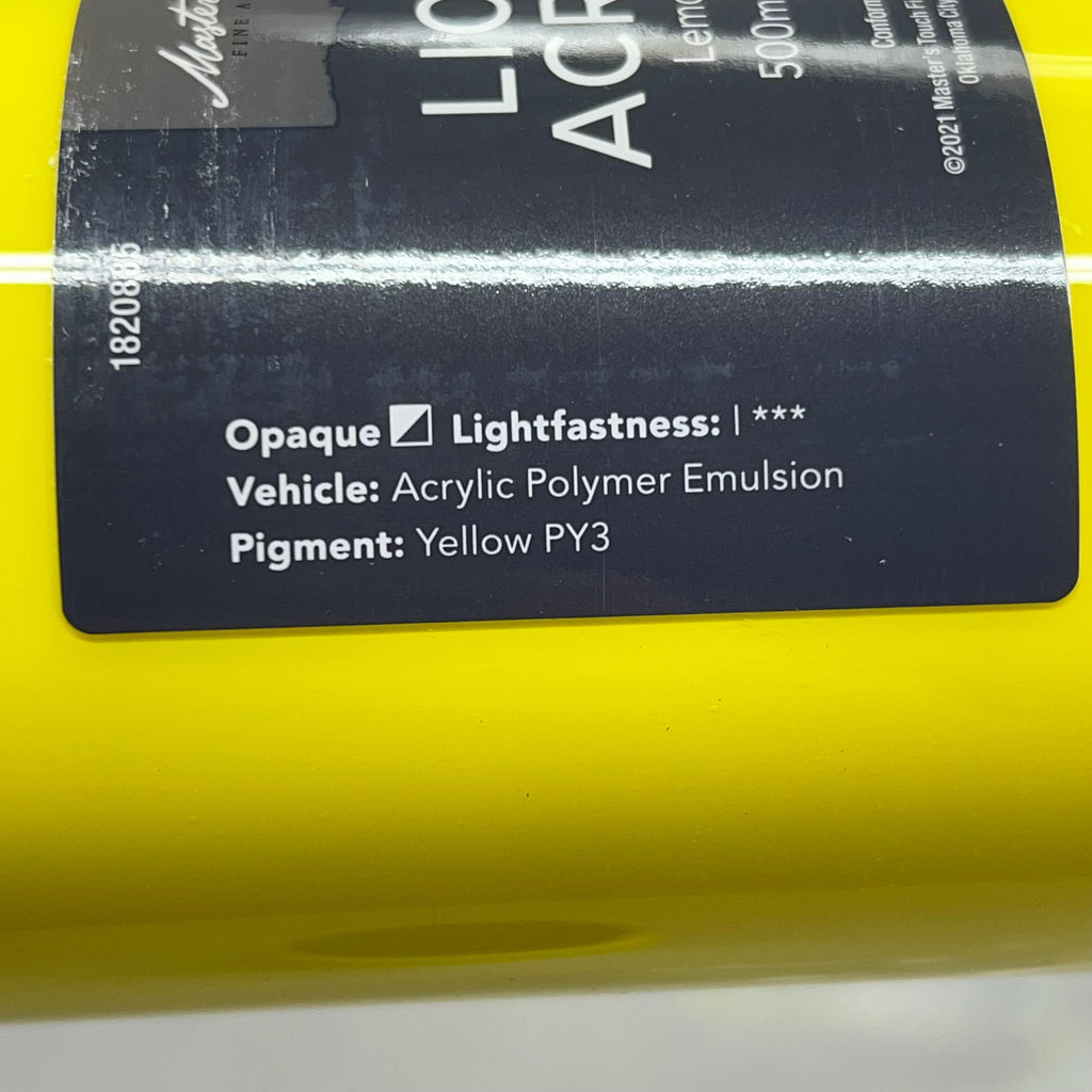 MASTERS TOUCH (2 PACK) Liquid Acrylic Artist Paint 16.9 oz Lemon Yellow 1820885