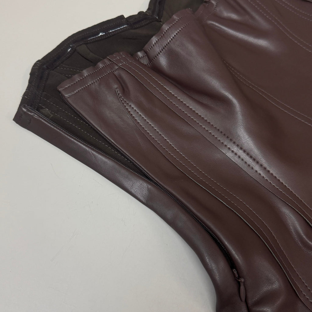 NORMA KAMALI Strapless Grace Mini Dress Unlined Women's Sz S/36 Chocolate