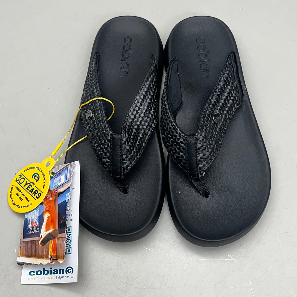 COBIAN Palmilla Braided Synthetic Leather Strap Sandals Women's Sz 10 EU 41 Black PAL25-001-10