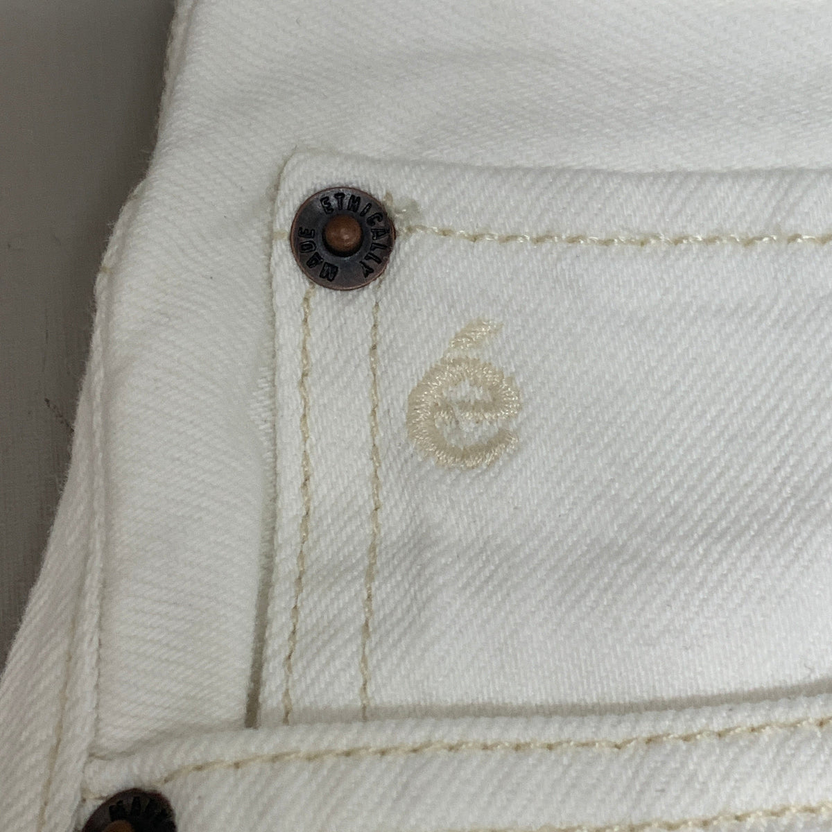 ETICA Tyler High Waist Straight Leg Ankle jeans Vintage White Size 27 EW180114A