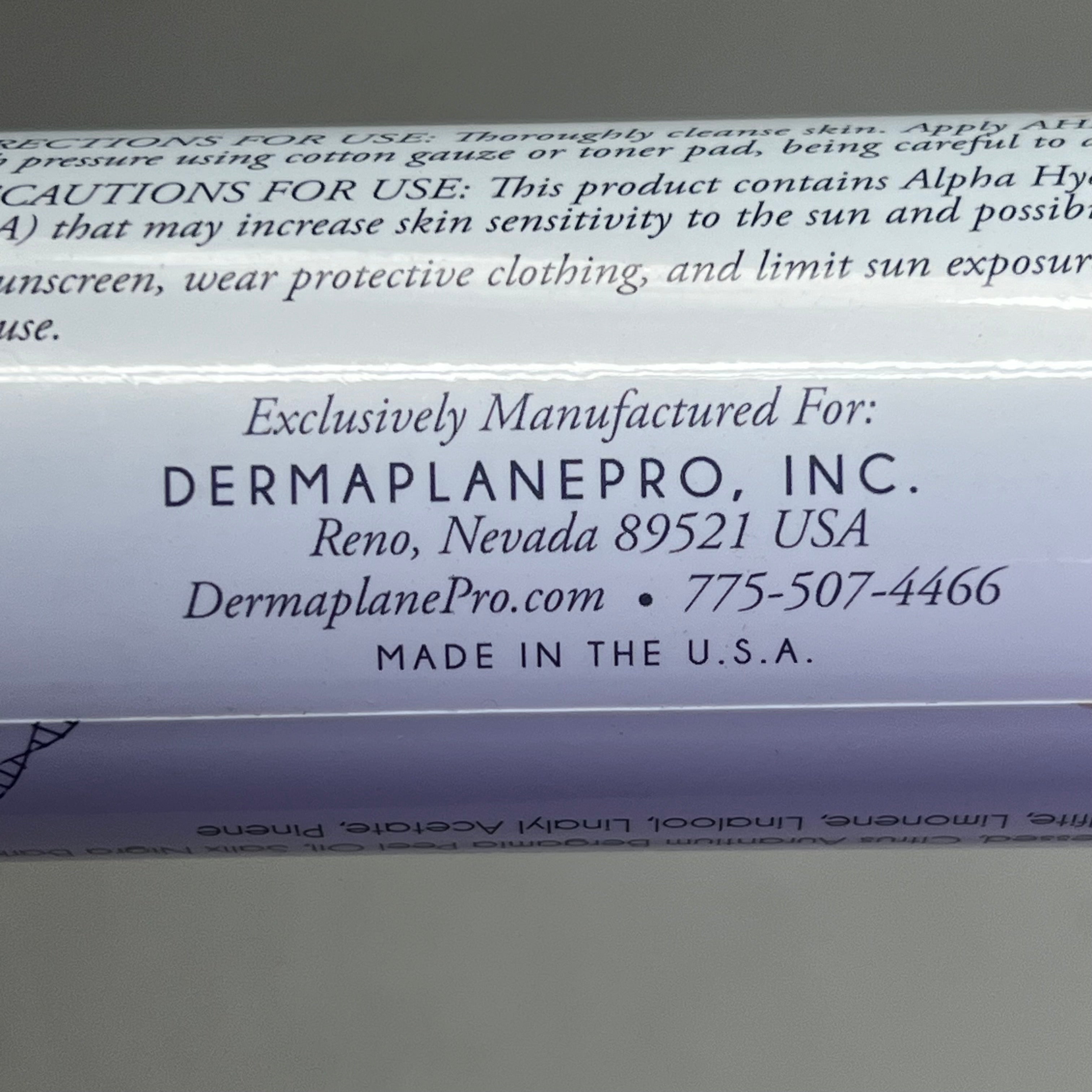 DERMAPLANE PRO AHA/BHA Skin Prep Solution Vegan & Cruelty Free 8 Fl Oz 6 M