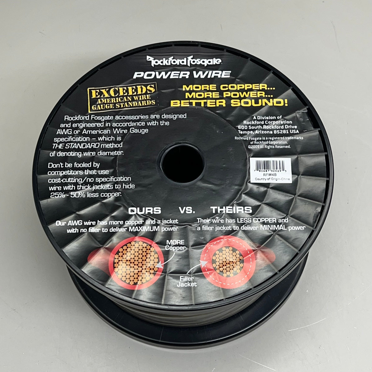 ROCKFOSGATE Power Wire 4 AWG Max Performance w/ More Copper Content 100' RFW4B