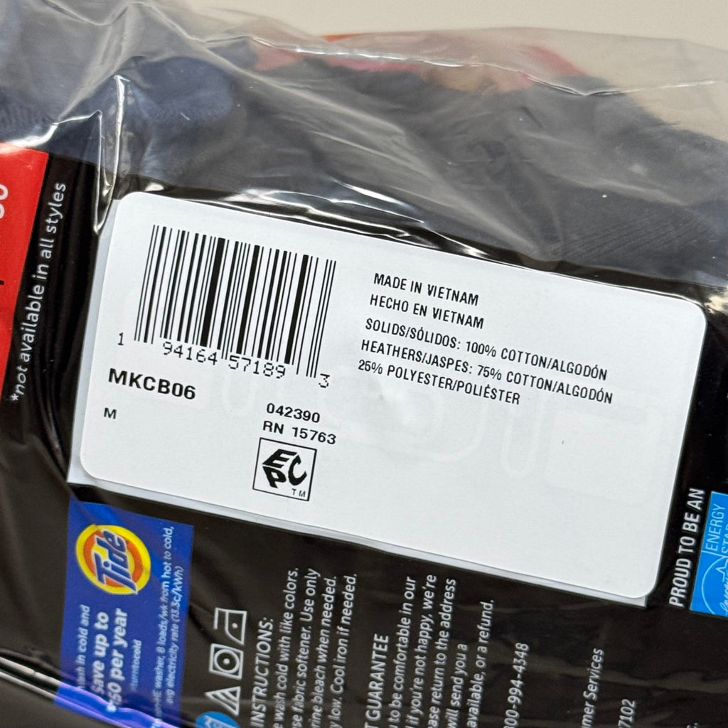 HANES (6 PACK) Men's Boxer Briefs Sz M 32-34" Black/Blue/Grey MKCB06