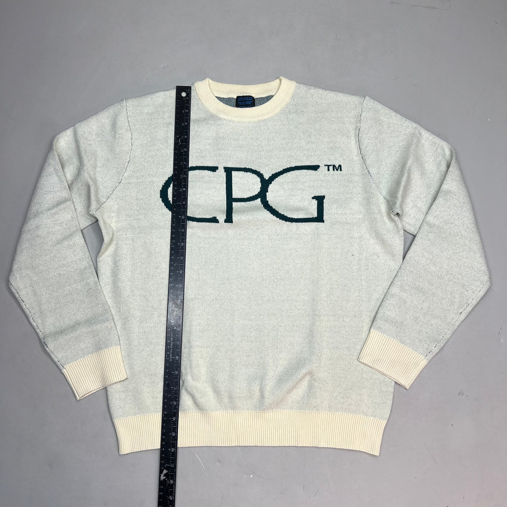 CPG CODEGRAPHY WORLDWIDE Sweater Women's Sz L Green/Crème WCPG-SWTR-NTRL-2022-3