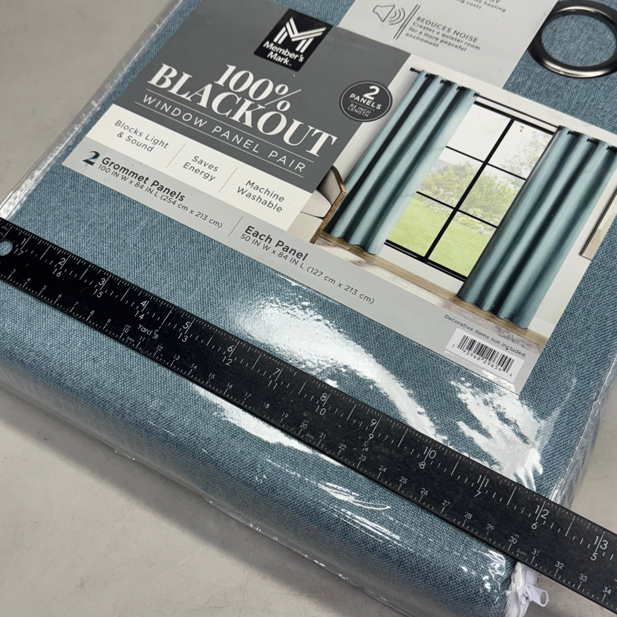 MEMBER'S MARK Window Panel Pair 100" W x 84" L, Blue