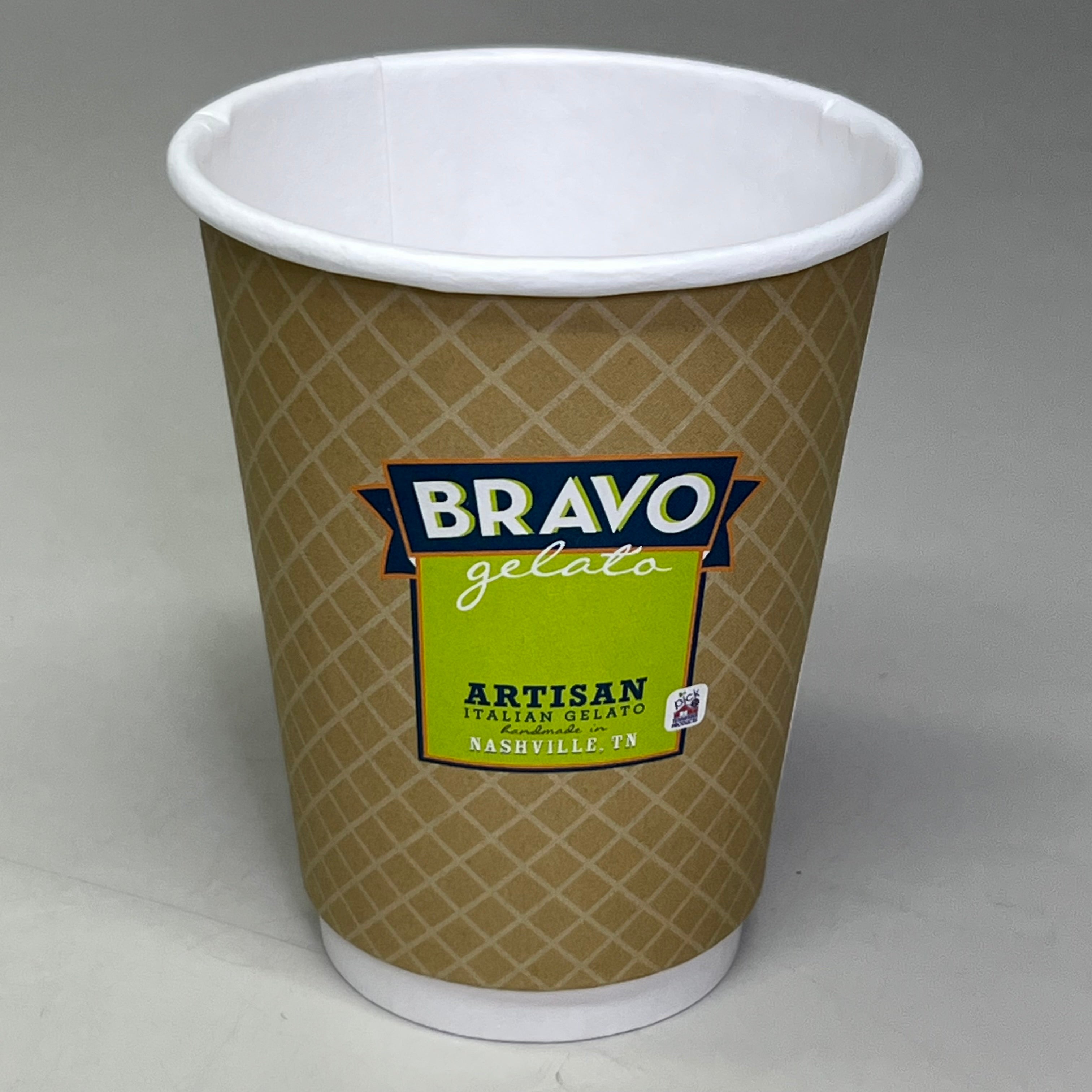BRAVO (500 Cups) 12oz Double Wall Recycled Paper Cup Brown 511576