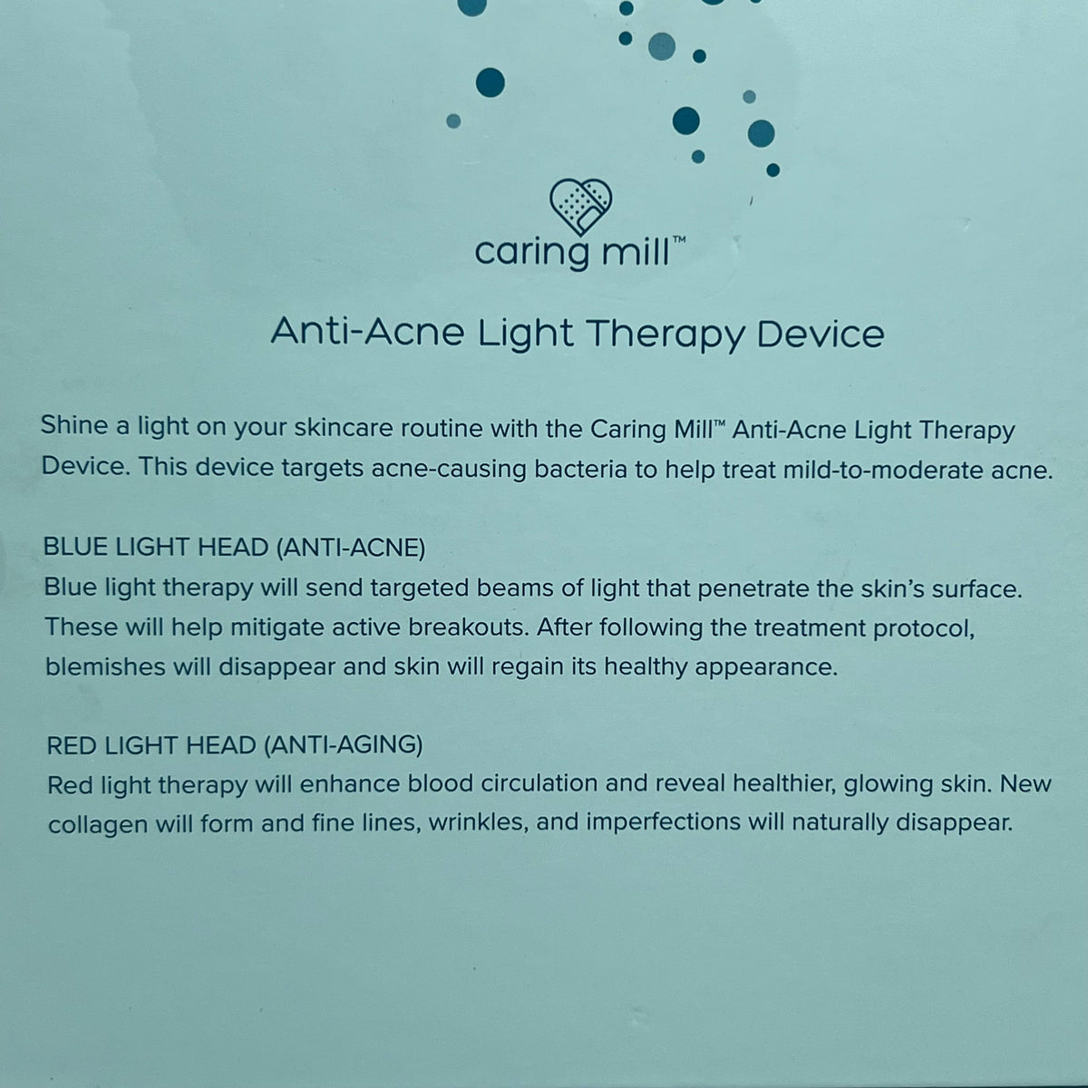 CARING MILL Anti-Acne Blue Light Therapy Device For Breakouts White 5985