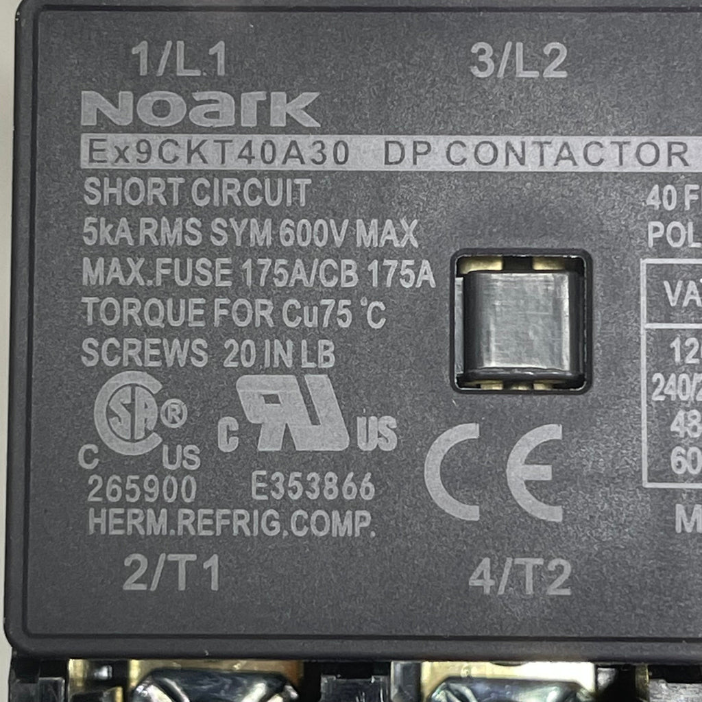 NOARK Definite Purpose Contactor  40A 208-240V 3-Pole Ex9CKT40A30XU7