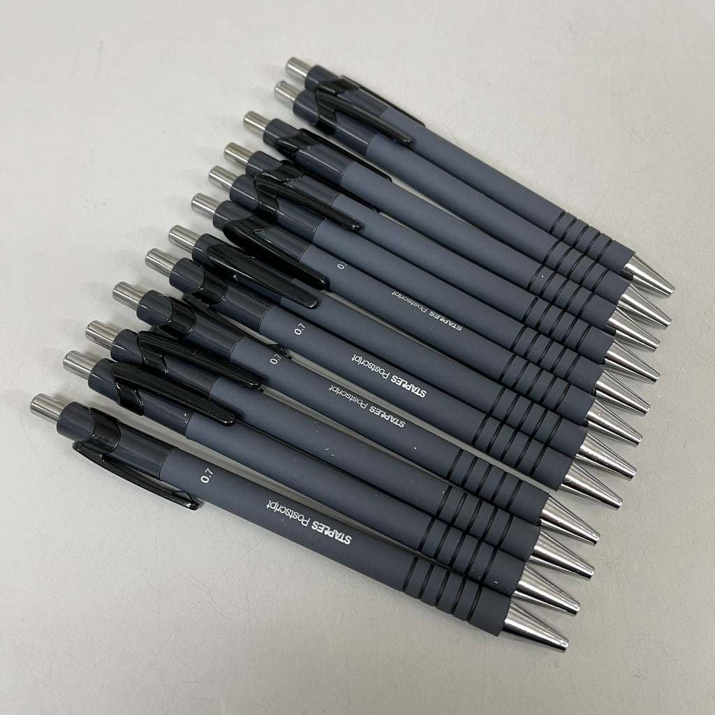 STAPLES (2 PACK, 12 EACH) Retractable Ballpoint Pens Medium Point Black Ink 18264