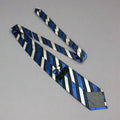 ALEXANDER JULIAN COLOURS Slanted Design Tie 60" White/Light Blue (Pre-Owned)