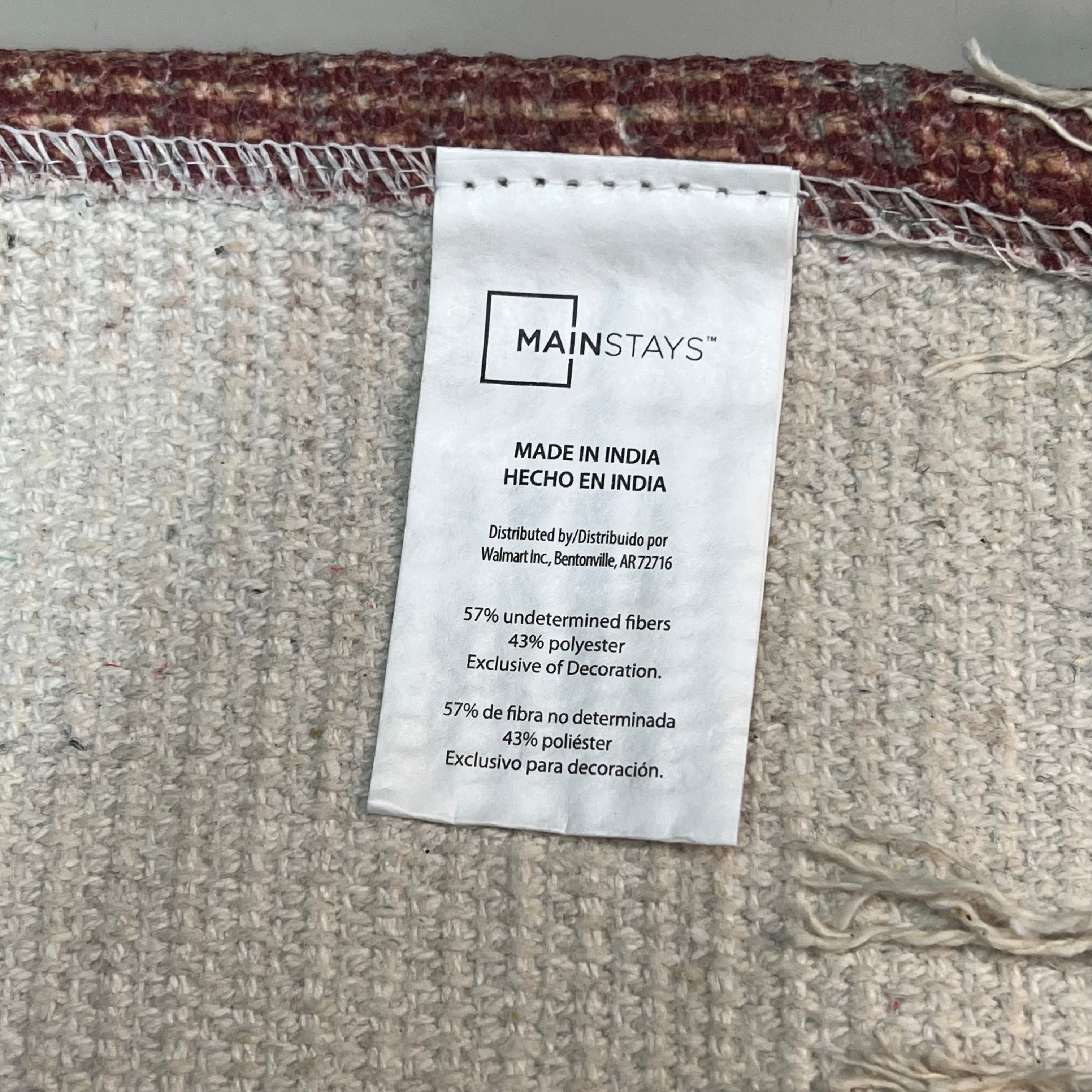 MAINSTAYS (2 PACK) Indoor Polyester Runner Rug 20"x60" Vintage Red MSS2100946517002