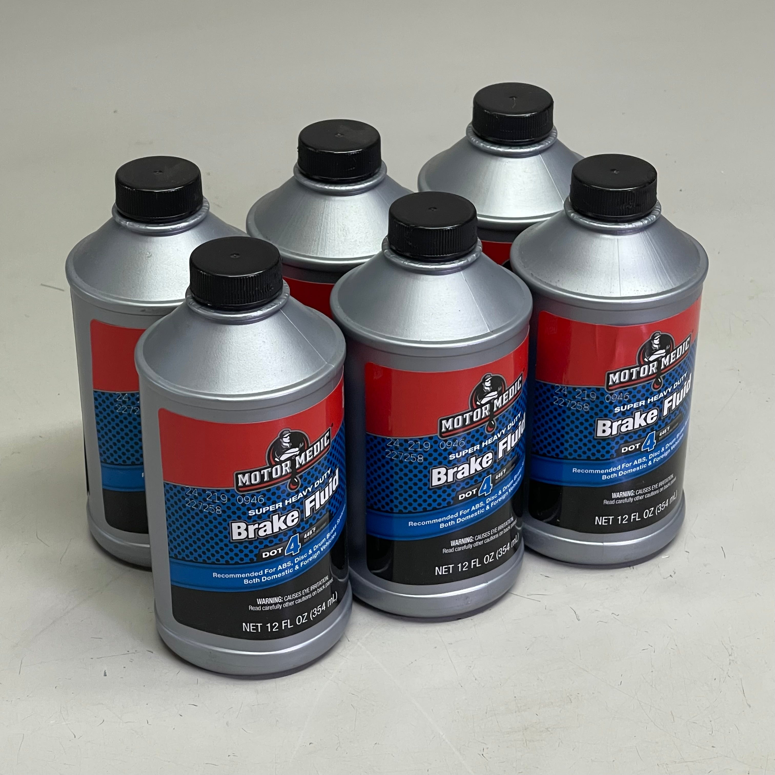MOTOR MEDIC (6 PACK) Super Heavy Duty Dot 4 Brake Fluid 12 fl oz Grey M4512