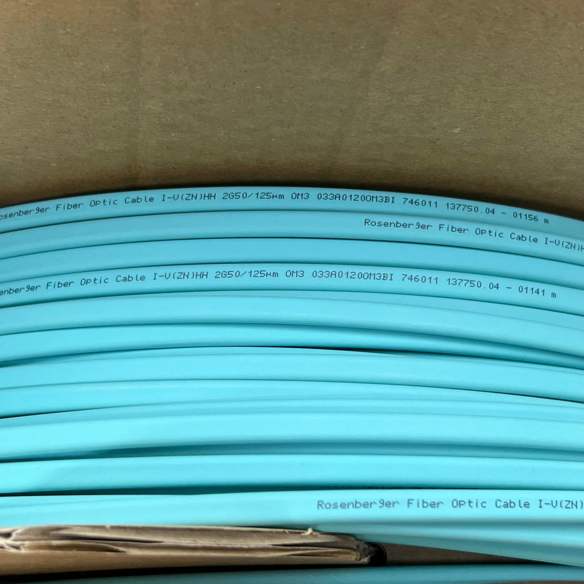 RESENBERGER Fiber Optic Cable, 50/125 µm Aqua Plenum OM3 328 Ft