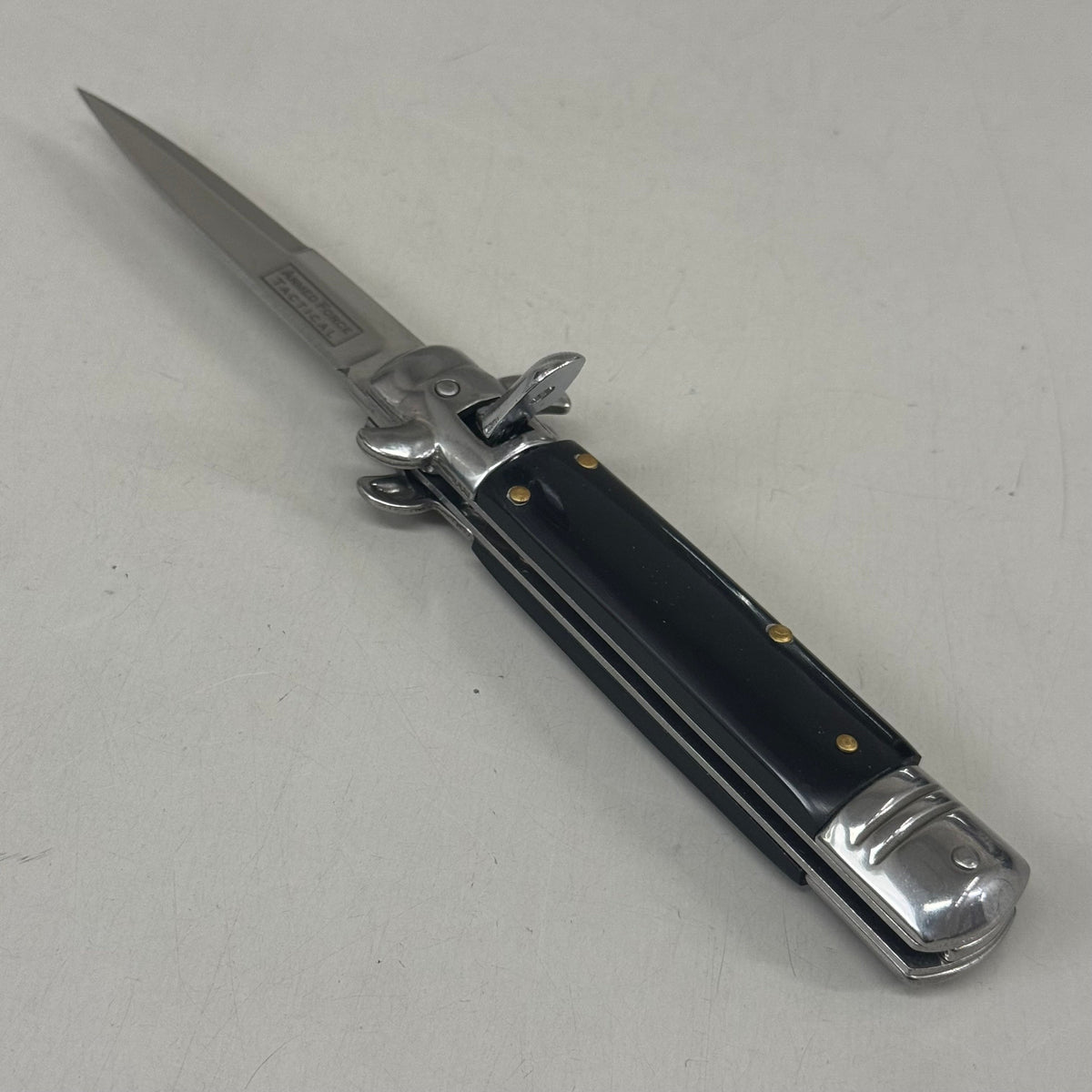 ZA@ ARMED FORCE TACTICAL Handcrafted OTF Pocket Knife 3.5" Blade 8" Overall Length Black ST-8BB