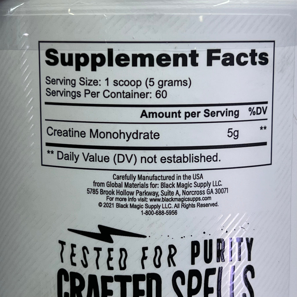 BLACK MAGIC Creatine Monohydrate 100% Pure 5G Per Serving BB 01/27 60 Servings