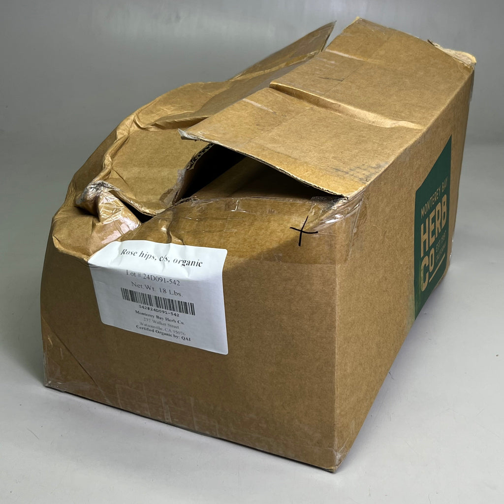 MONTEREY BAY HERB Rose Hips c/s Organic 18 Lbs (New Damaged Box)
