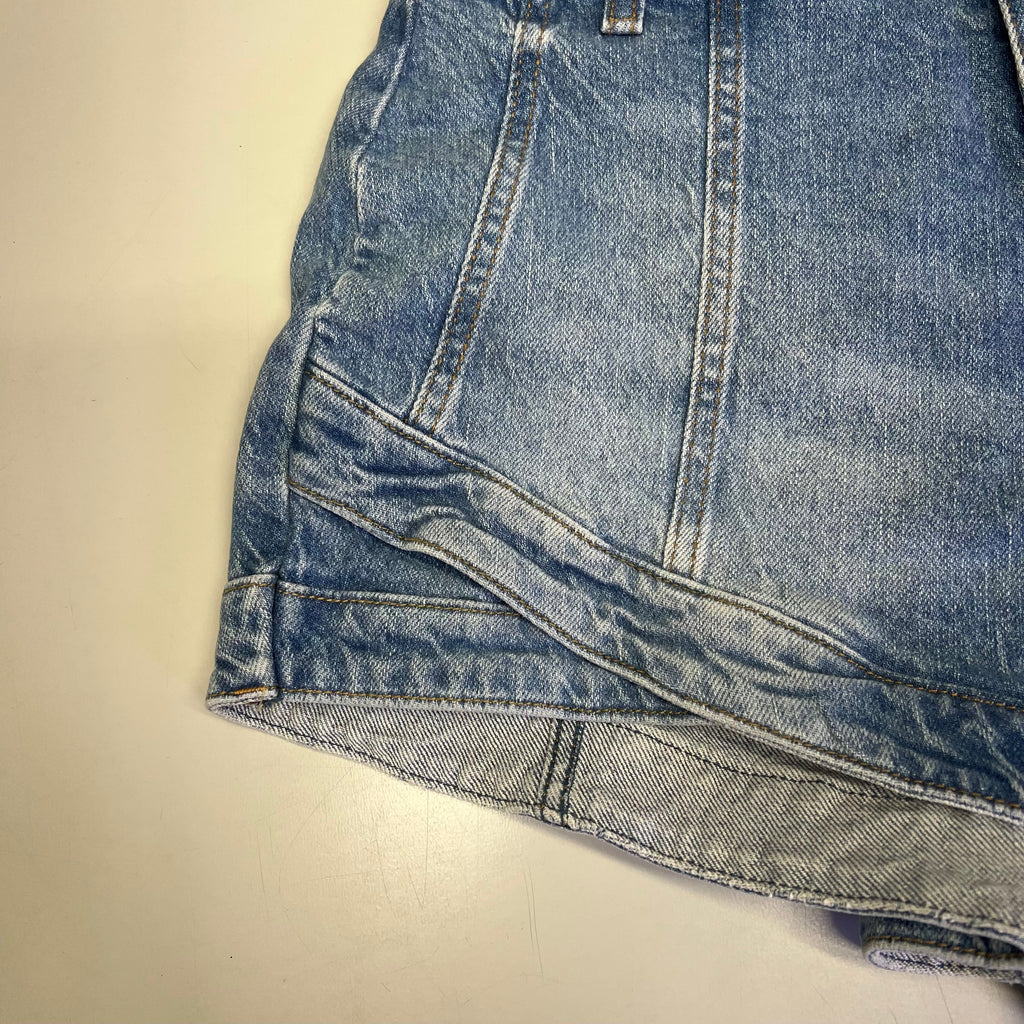 FREE PEOPLE CRVY Mona High-Rise Shorts  Women's Sz 29 Power Trip Blue 931600