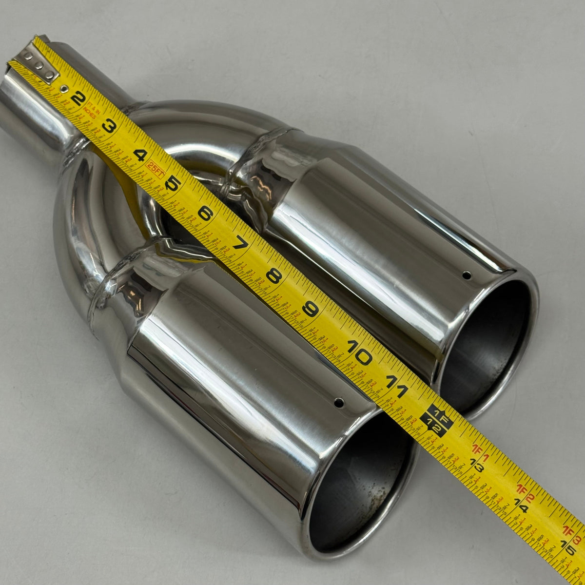 STREET STYLE  Polished Stainless Dual Exhaust Tip 12"Lx7.5"W SS026S