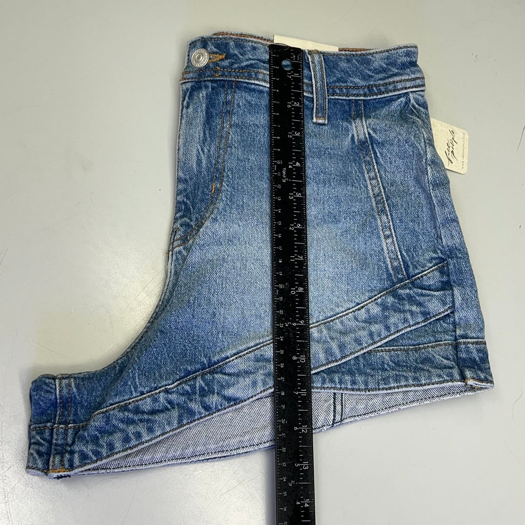 FREE PEOPLE CRVY Mona High-Rise Shorts  Women's Sz 29 Power Trip Blue 931600