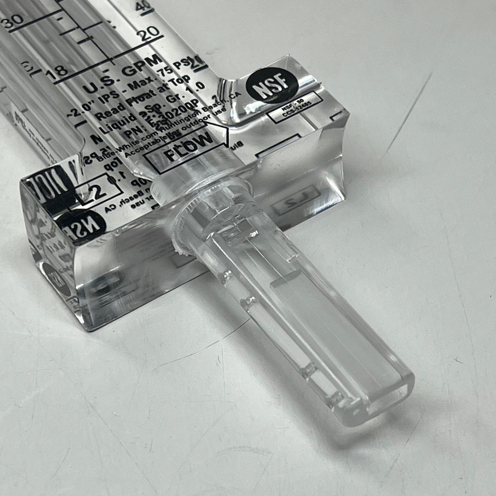 BLUE-WHITE Acrylic Flow Meter Stainless Steel Float Material 2.00" F302200P