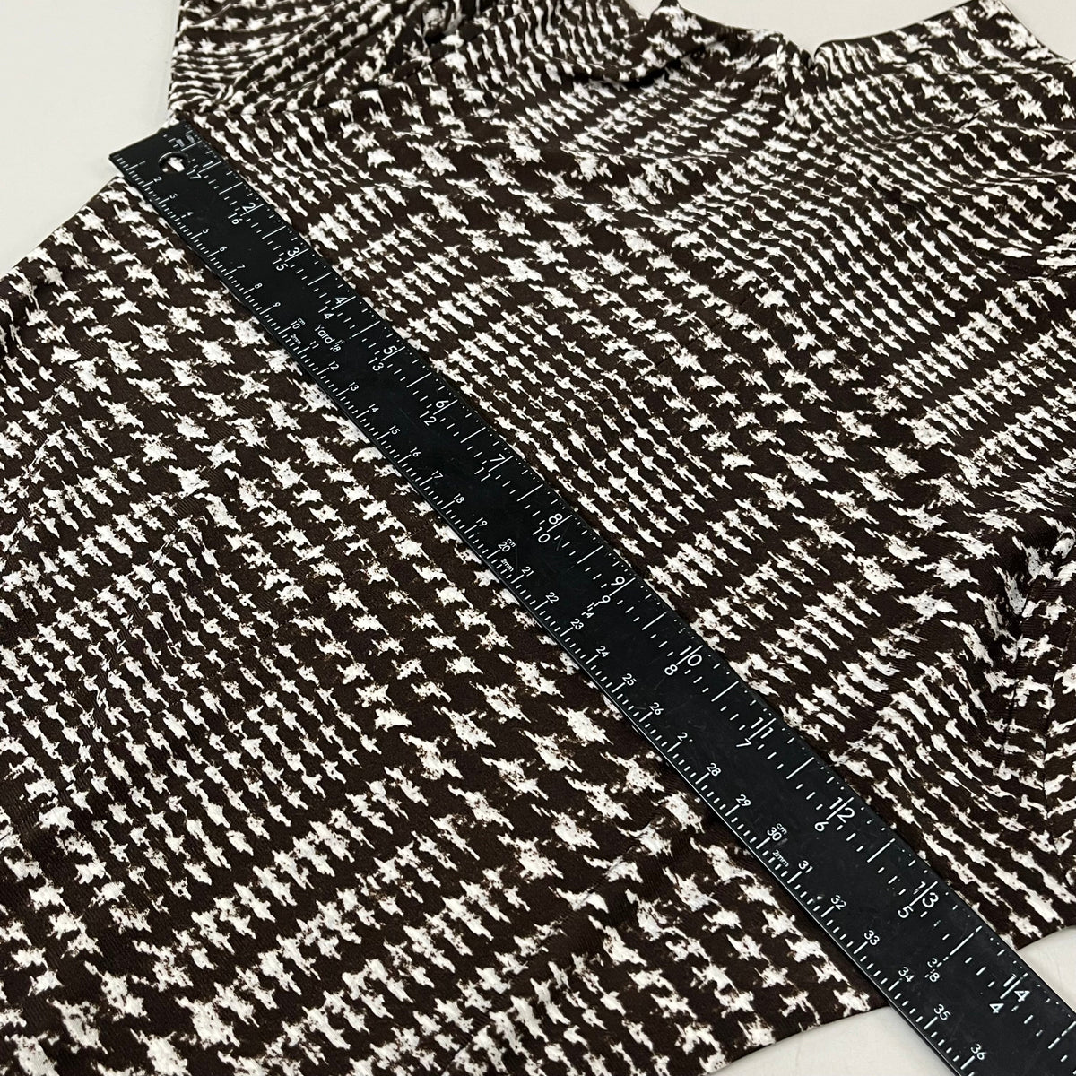 NORMA KAMALI Sleeve Open Back Catsuit Footsie Women's Sz S/36 Chocolate Plaid