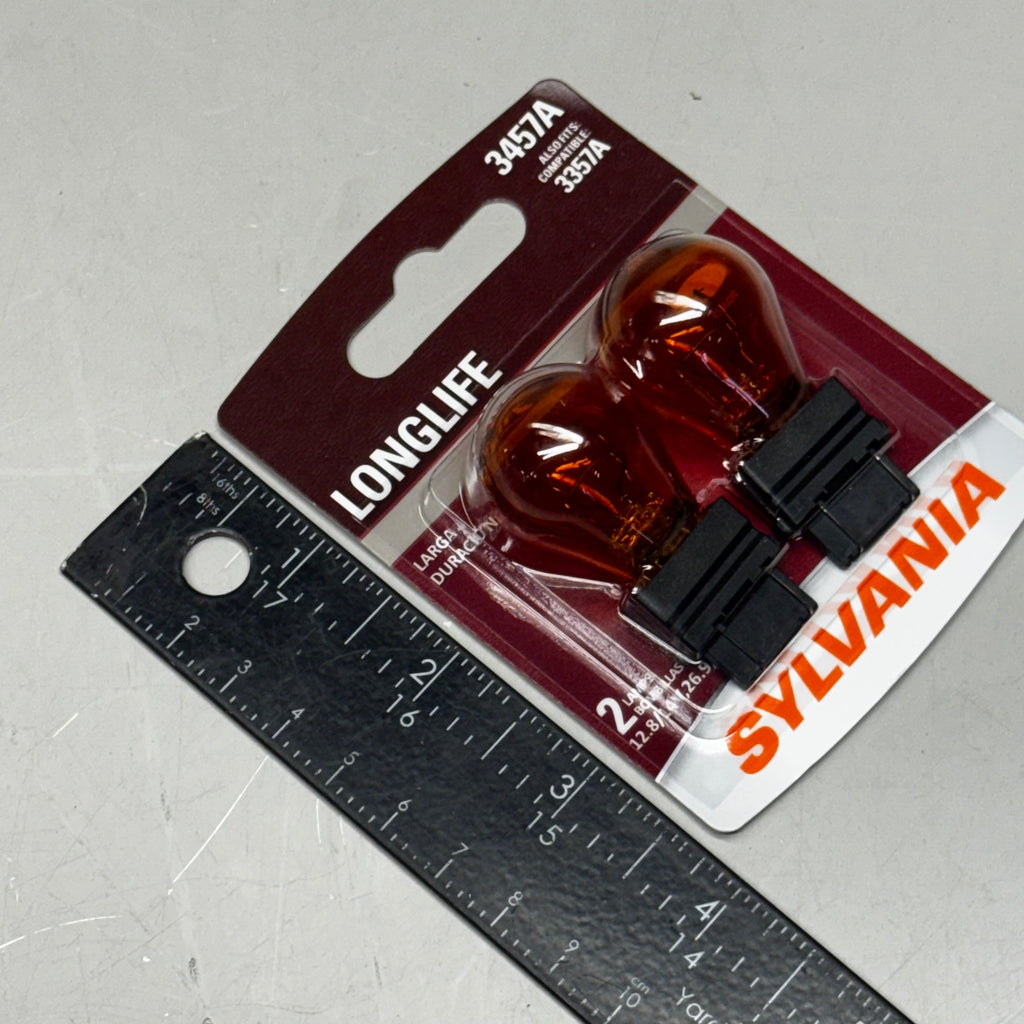 SYLVANIA (6 Bulb) Long Life Miniature 3457A, Orange 3457ALL.BP2