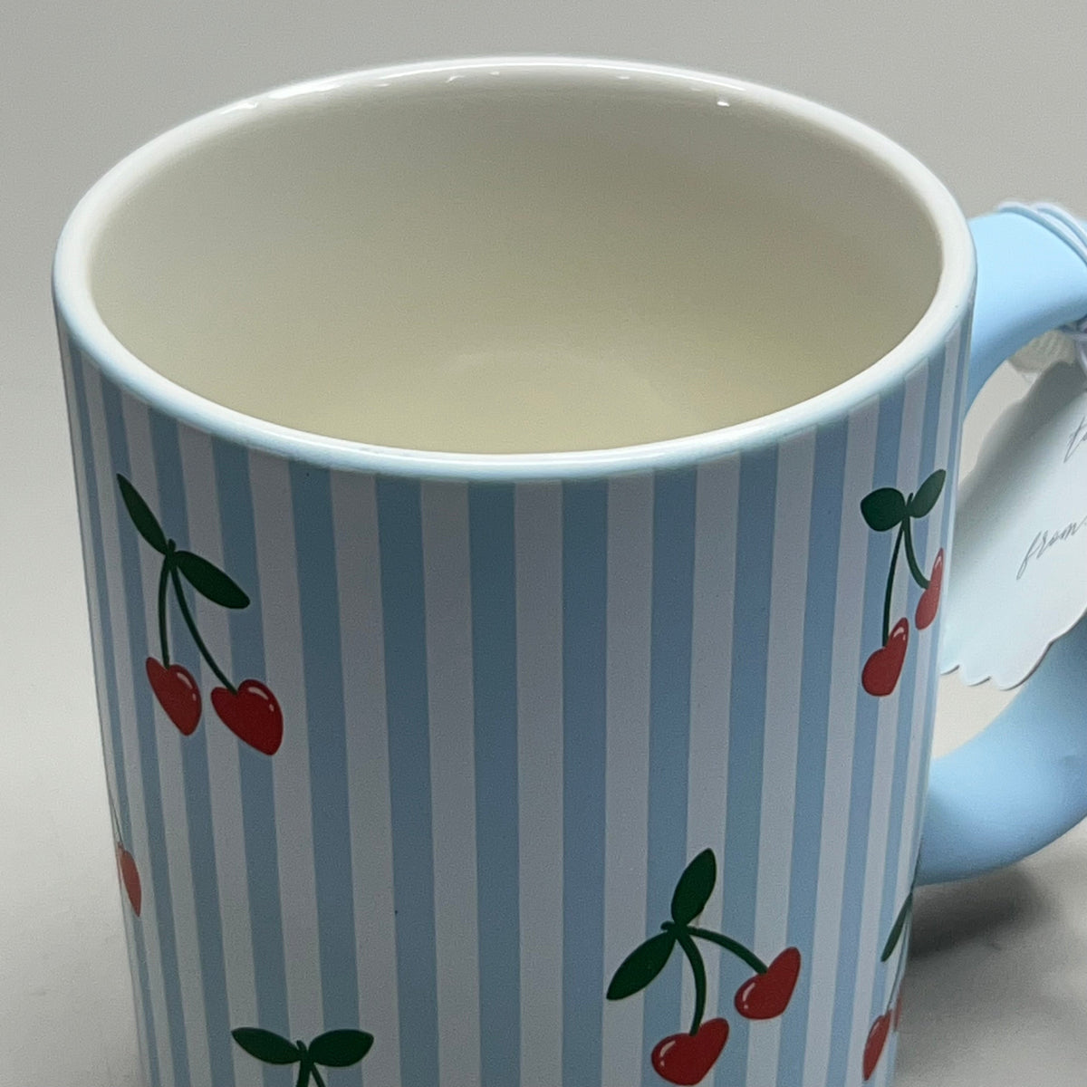 ECCOLO LTD (4 Pcs) Mugs With Fruit Design Sz 4.5" H x 3.5" D Blue MU165K