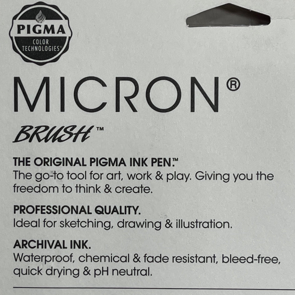 SAKURA (3-PACK) Pigma Micron Pens & Brush 0.25mm, 0.45mm, 0.60mm Gray 50167