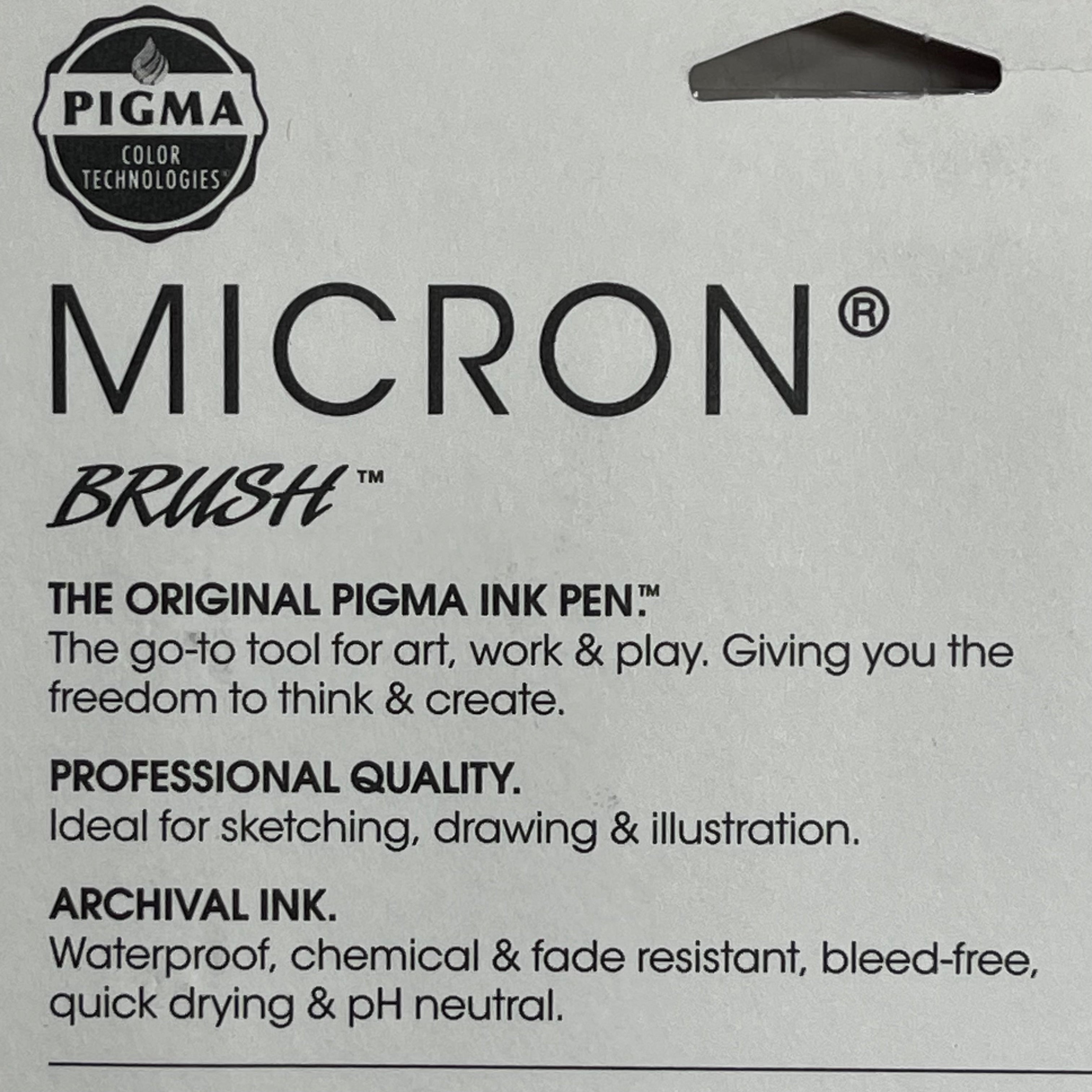 SAKURA (3-PACK) Pigma Micron Pens & Brush 0.25mm, 0.45mm, 0.60mm Gray 50167