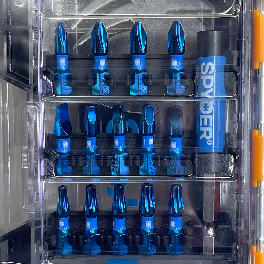 SPYDER Mach-Blue Driver Bit Kit 25 Piece Metallic Blue 19029