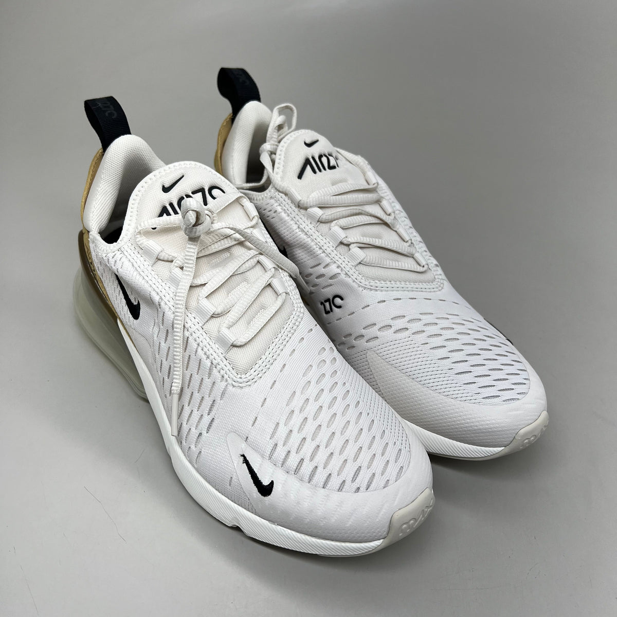 NIKE W Air Max 270 Mesh Shoes Women's Sz 8 White Gold DZ77736 001 New Other