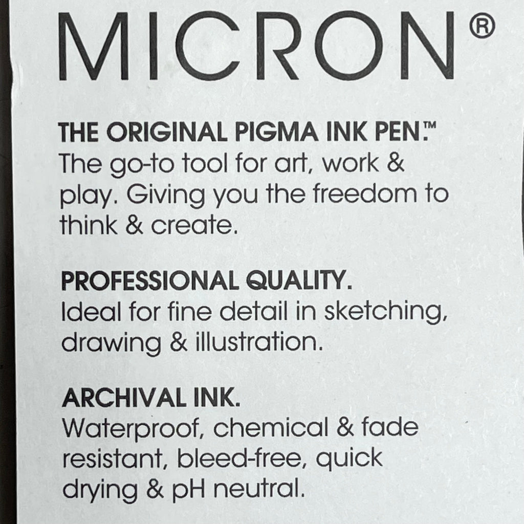 SAKURA (6-PACK) Pigma Micron Pens 0.20mm, 0.30mm, 0.50mm Black 50064
