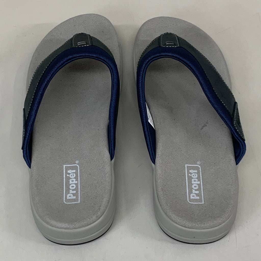 PROPET  Easton Cushion Flip Flop Sandal Leather Men's SZ 9.5 Navy MSV011PNVYE-09H