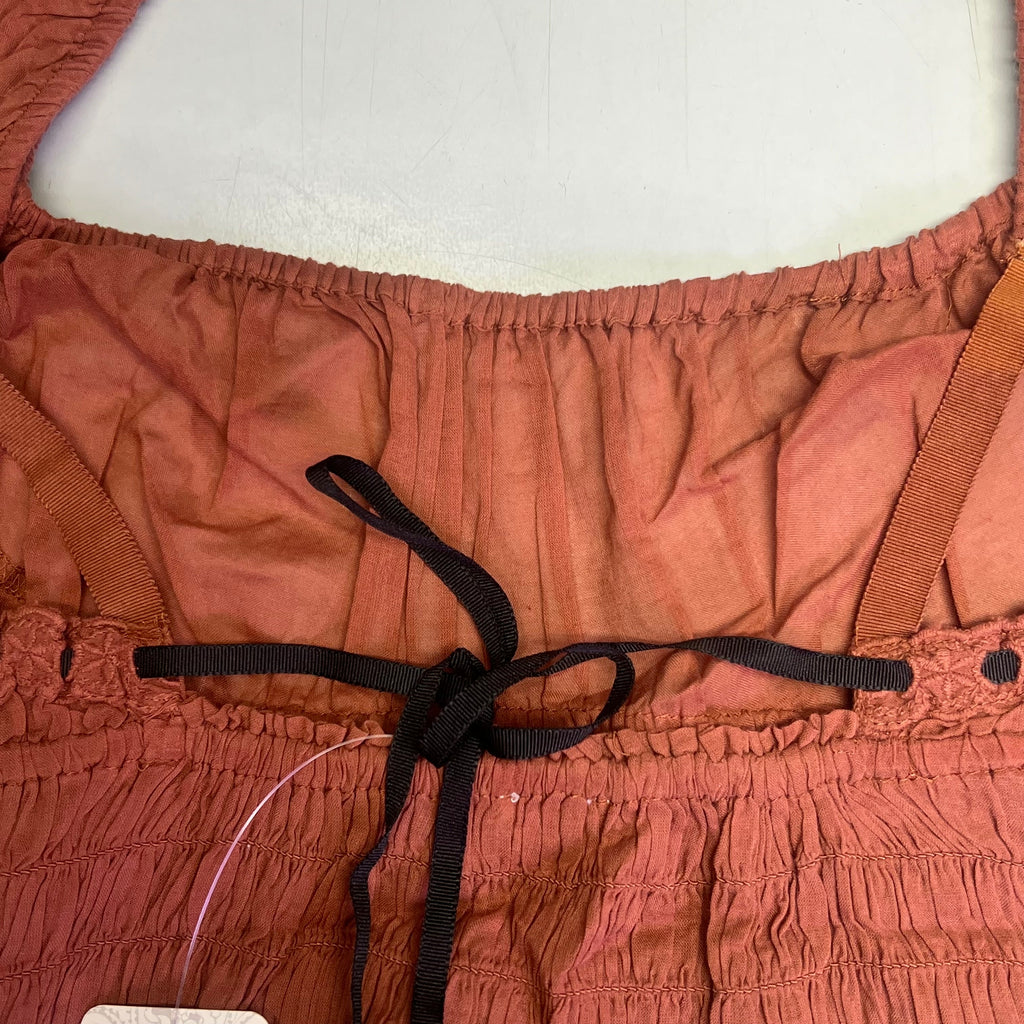 FREE PEOPLE Linen Textile Sweet On Your Crop Women's Sz M Maple Syrup 96849898